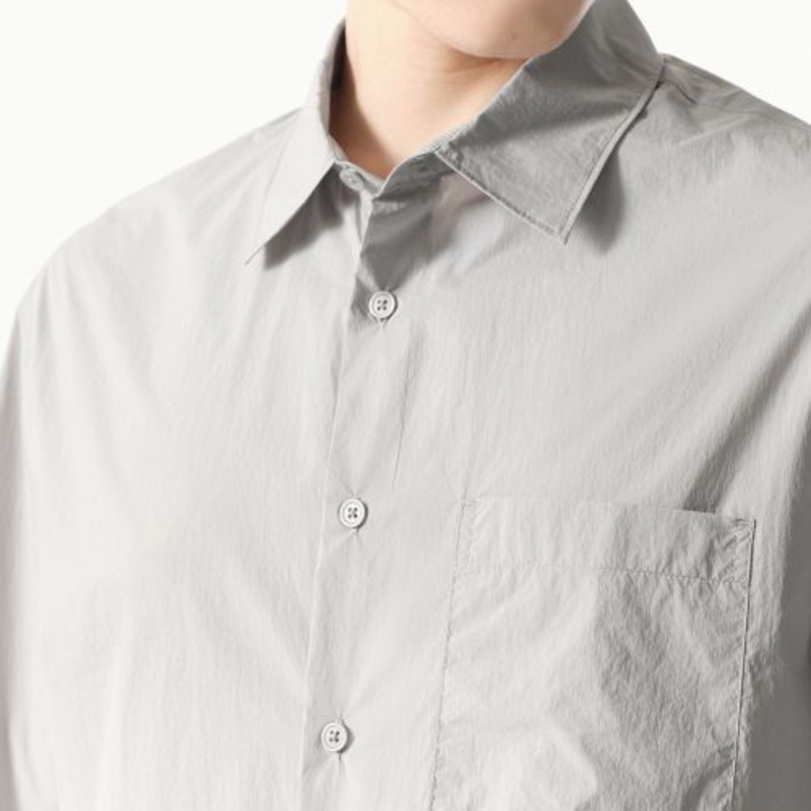 City Leisure Lightweight Nylon Oversized Shirt (Light Gray)