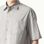City Leisure Lightweight Nylon Oversized Shirt (Light Gray)