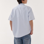 Relaxed Fit Oxford Short Sleeve Shirt (Sky Blue)