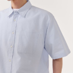 Relaxed Fit Oxford Short Sleeve Shirt (Sky Blue)