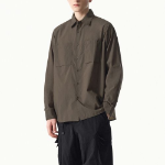 City Leisure Lightweight Nylon Oversized Shirt (Brown)