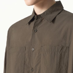 City Leisure Lightweight Nylon Oversized Shirt (Brown)