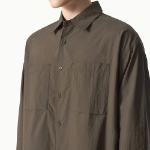 City Leisure Lightweight Nylon Oversized Shirt (Brown)