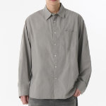Relaxed Soft Poplin Shirt (Warm Ash Grey)
