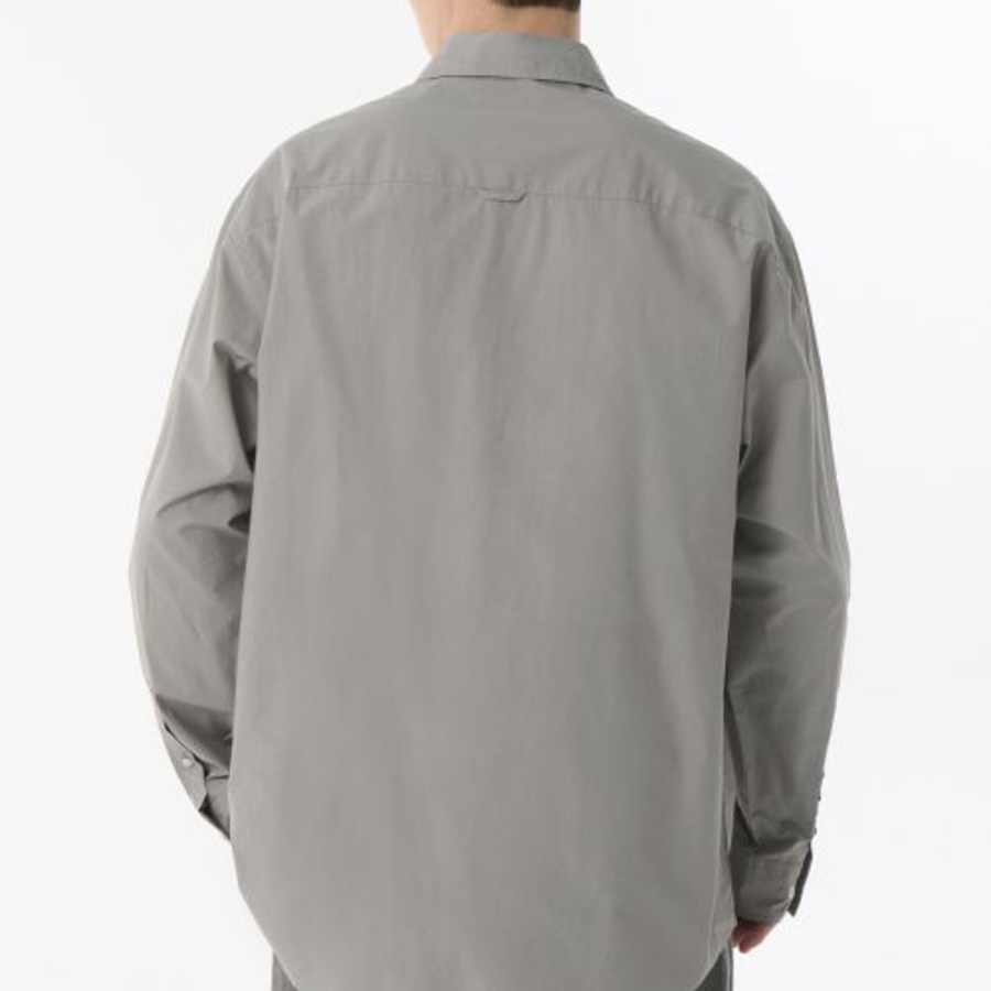 Relaxed Soft Poplin Shirt (Warm Ash Grey)