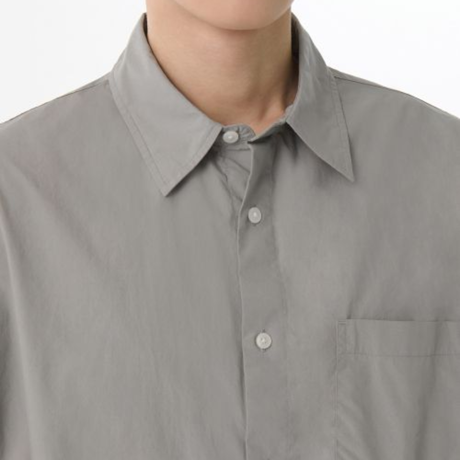 Relaxed Soft Poplin Shirt (Warm Ash Grey)