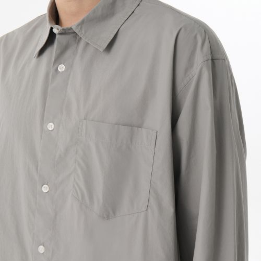 Relaxed Soft Poplin Shirt (Warm Ash Grey)