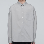 Oversized Poplin Shirt (Light Warm Grey)