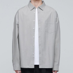 Oversized Poplin Shirt (Light Warm Grey)