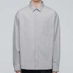 Oversized Poplin Shirt (Light Warm Grey)