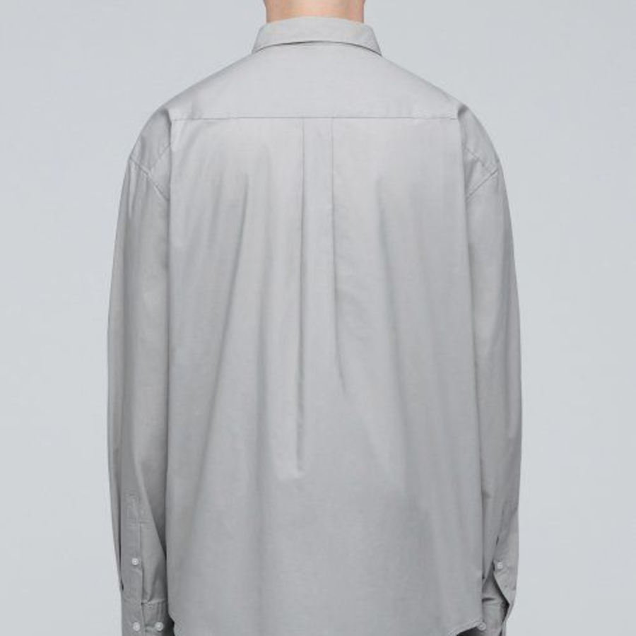 Oversized Poplin Shirt (Light Warm Grey)