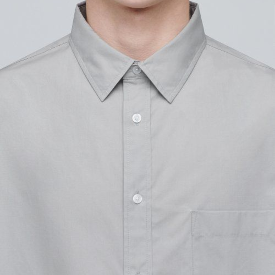 Oversized Poplin Shirt (Light Warm Grey)