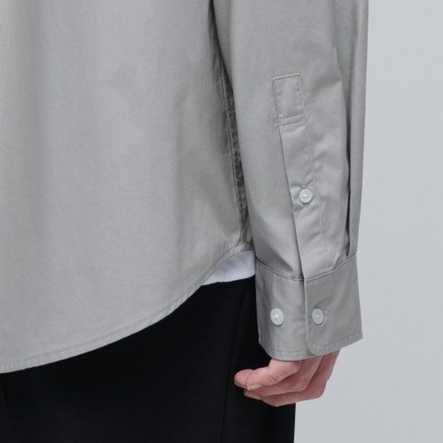 Oversized Poplin Shirt (Light Warm Grey)