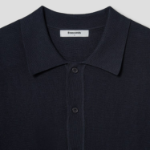 Kanghyun Half-Milano Collar Short-Sleeve Cardigan [Navy]