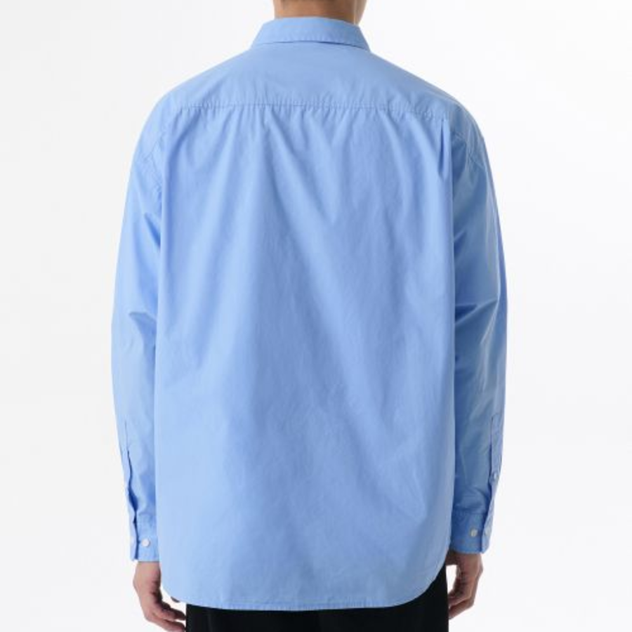 Oversized Washed Poplin Shirt (Sax Blue)