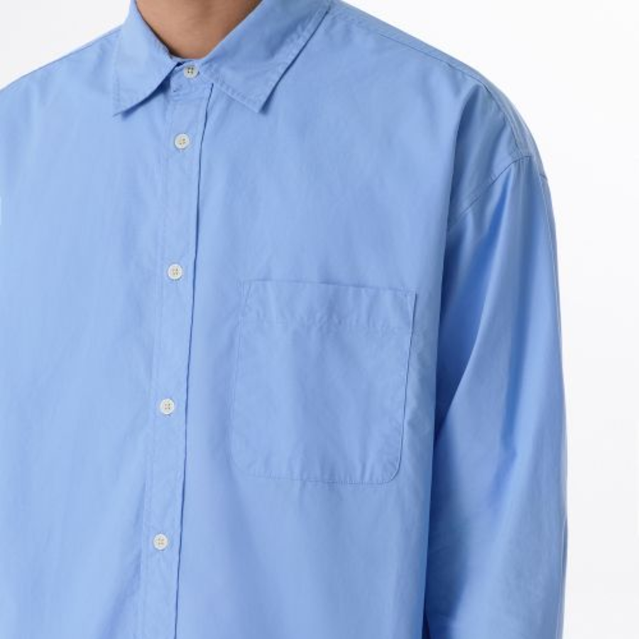 Oversized Washed Poplin Shirt (Sax Blue)
