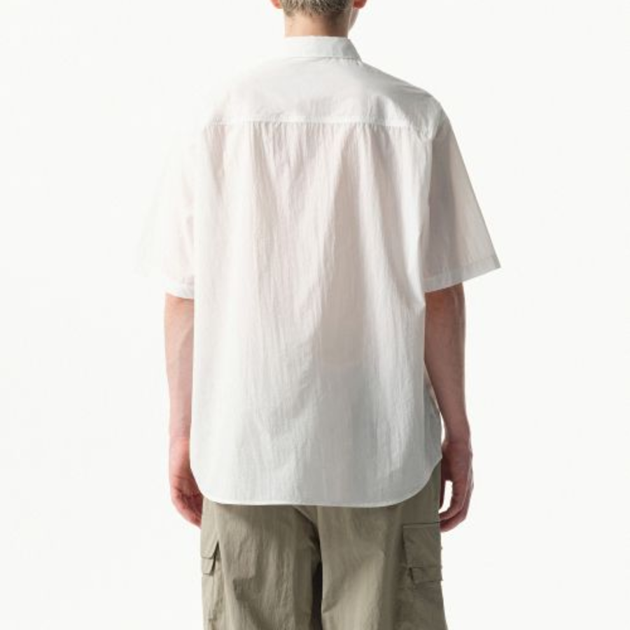 City Leisure Lightweight Nylon Oversized Short Sleeve Shirt (White)