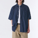 Oversized Short Sleeve Denim Shirt (Indigo)