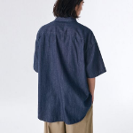Oversized Short Sleeve Denim Shirt (Indigo)