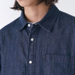 Oversized Short Sleeve Denim Shirt (Indigo)