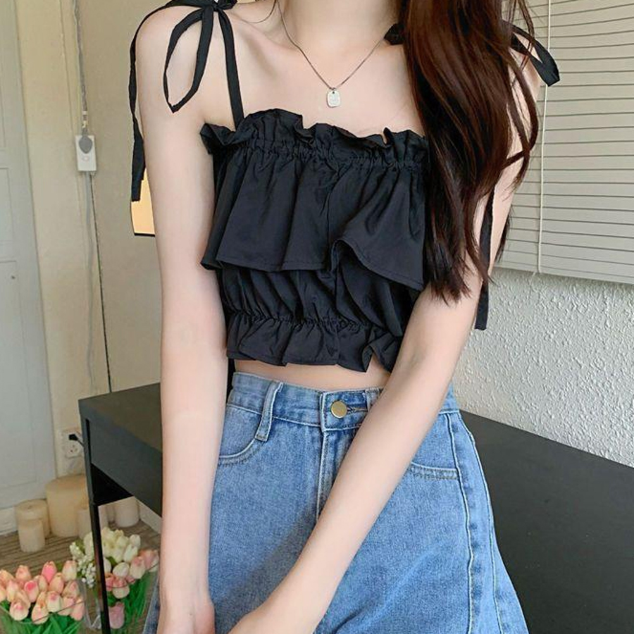 Purelust High-Waist Frill Strap Sleeveless