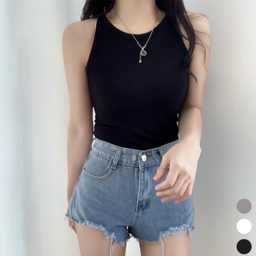 Basic Halterneck Sleeveless Top