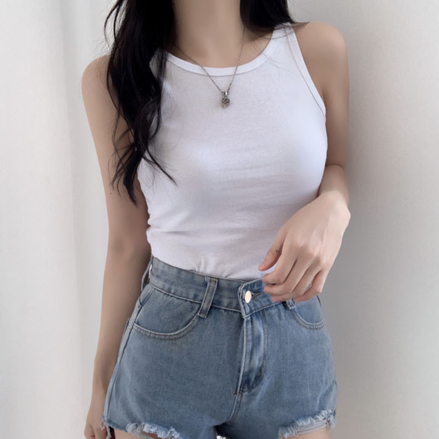 Basic Halterneck Sleeveless Top