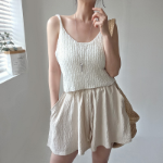 Summer Cropped Layered Knit Bustier Strap Tank Top