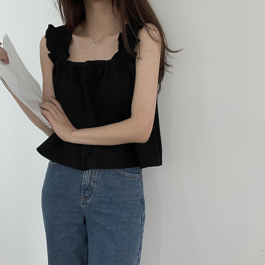 Candypangpang Summer Frill Mini Tank Top_Peachkong