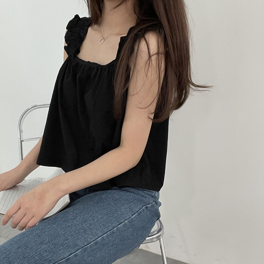 Candypangpang Summer Frill Mini Tank Top_Peachkong