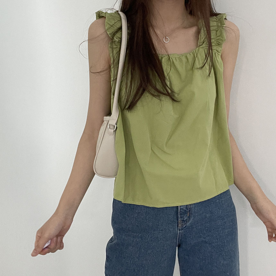 Candypangpang Summer Frill Mini Tank Top_Peachkong