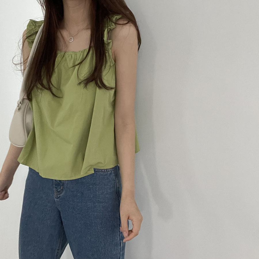 Candypangpang Summer Frill Mini Tank Top_Peachkong