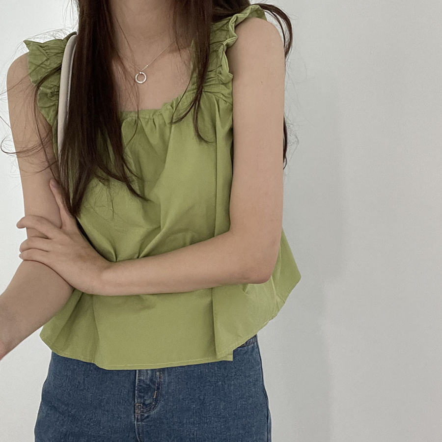 Candypangpang Summer Frill Mini Tank Top_Peachkong