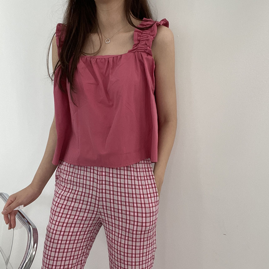 Candypangpang Summer Frill Mini Tank Top_Peachkong