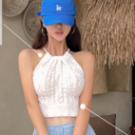 TS19939F Cable Knit Halter Tank Top