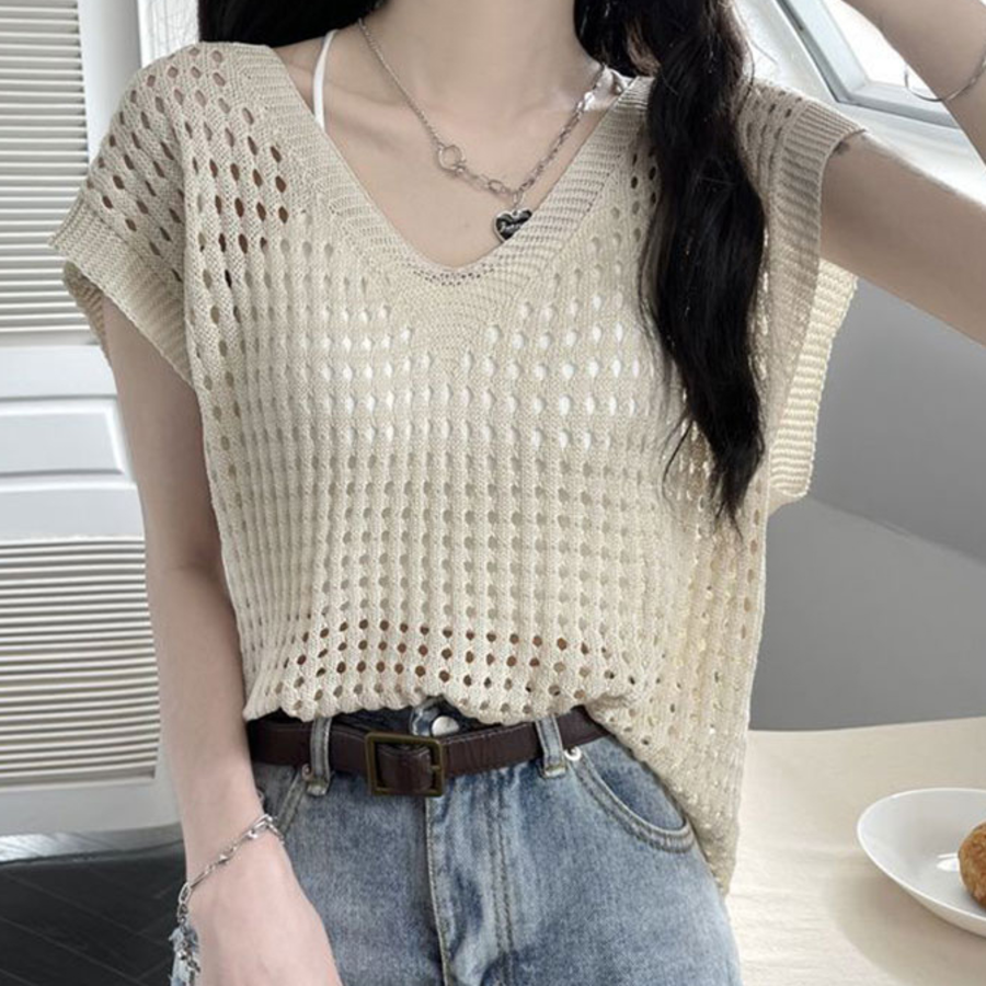 Mesh Knit Layered Vest