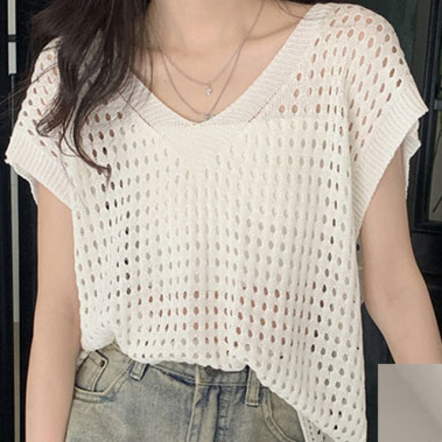 Mesh Knit Layered Vest