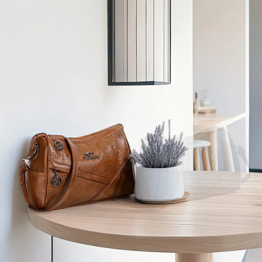 Женская casual винтажная кожаная металлическая кроссбоди сумка — стиль и практичность в одном аксессуаре