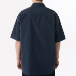Relaxed Soft Poplin Short Sleeve Shirt (Navy)