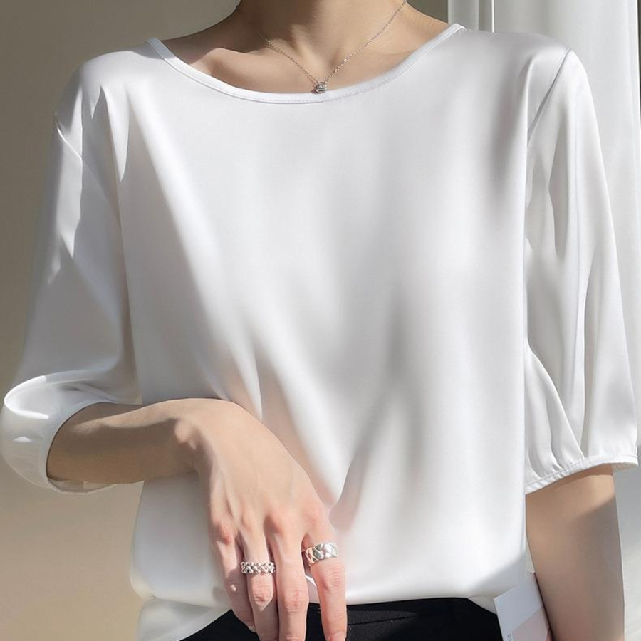 Silky Wide-Fit Satin Blouse