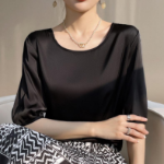 Silky Wide-Fit Satin Blouse
