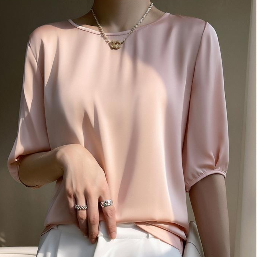 Silky Wide-Fit Satin Blouse