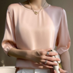 Silky Wide-Fit Satin Blouse