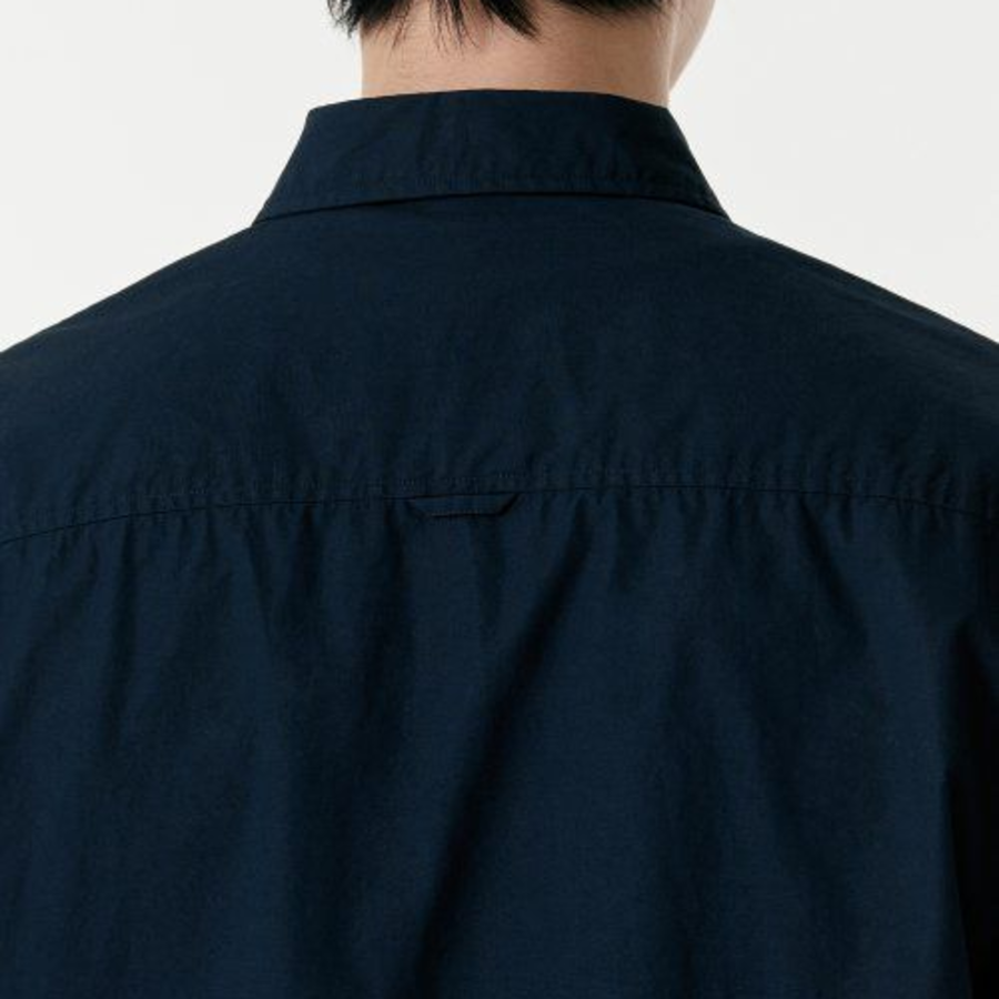 Relaxed Washed Poplin Shirt (Navy)