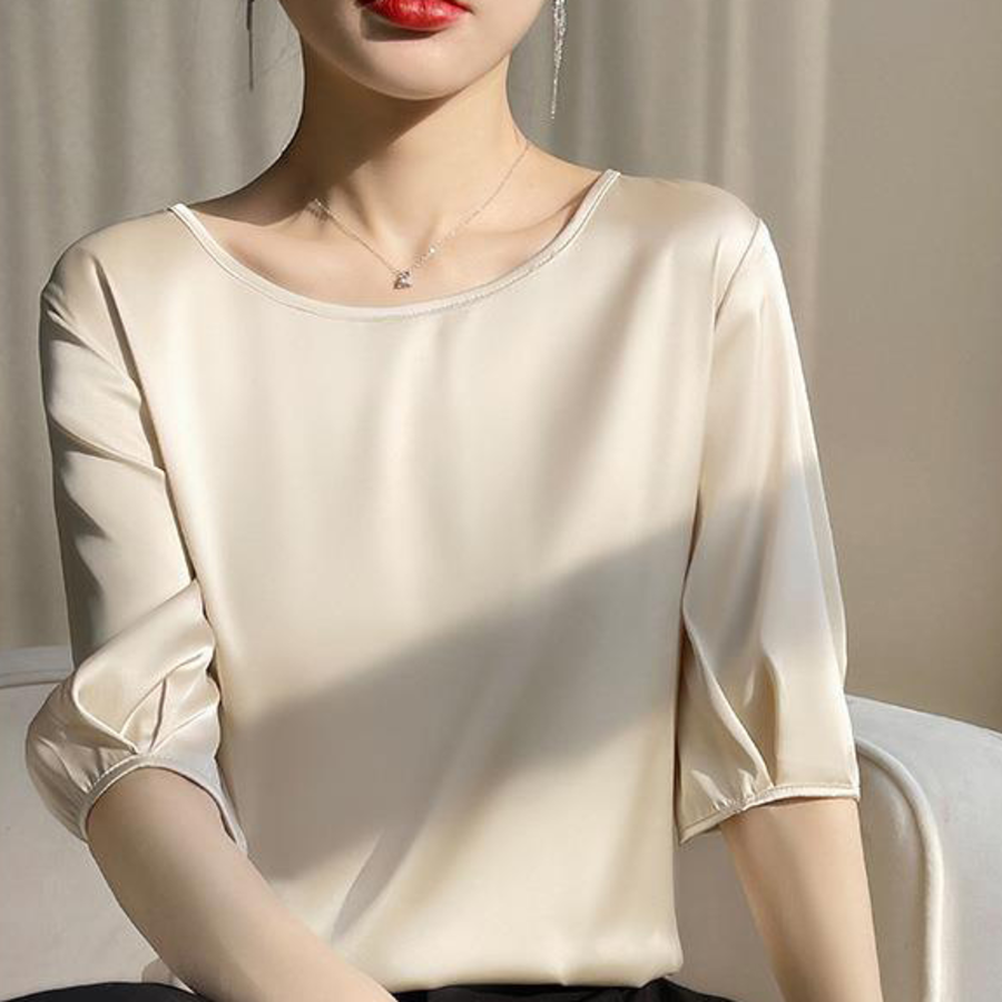 Silky Wide-Fit Satin Blouse