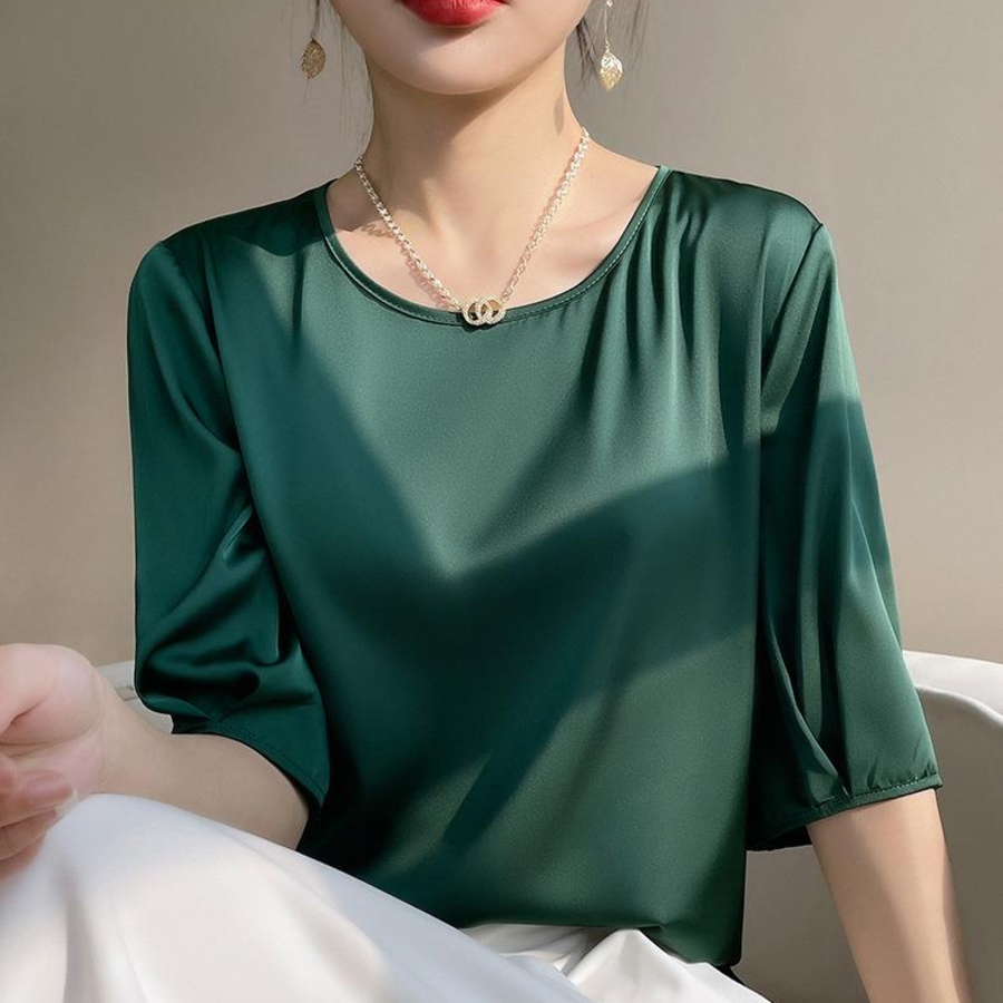 Silky Wide-Fit Satin Blouse