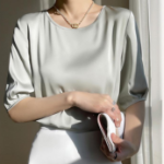 Silky Wide-Fit Satin Blouse