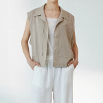 Back String Linen Vest