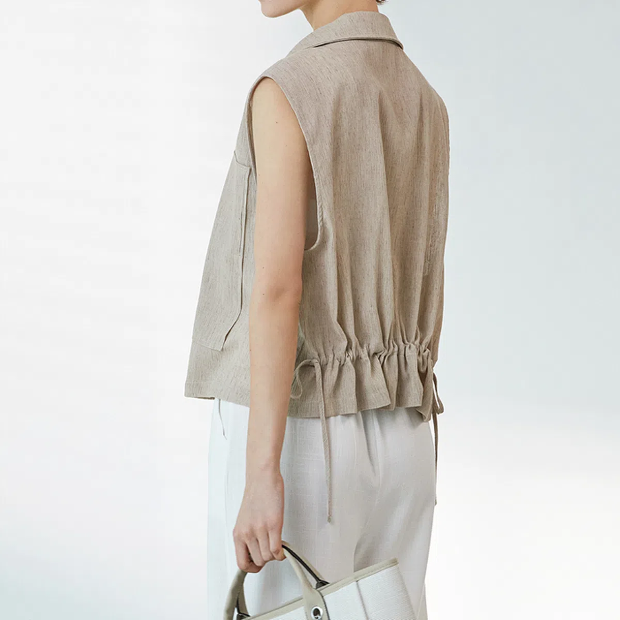 Back String Linen Vest