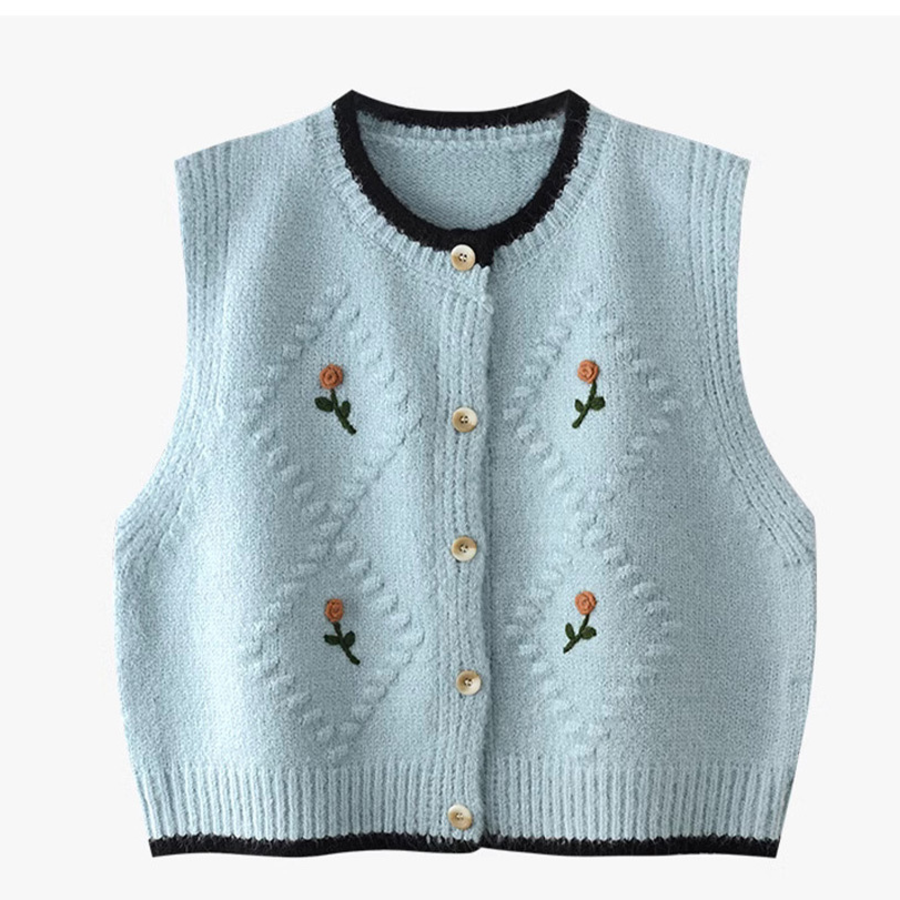 Song-i Flower Knit Vest